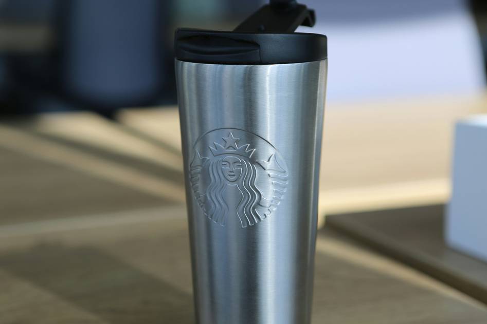 Eco-friendly kitchen setup with stainless steel coffee mugs